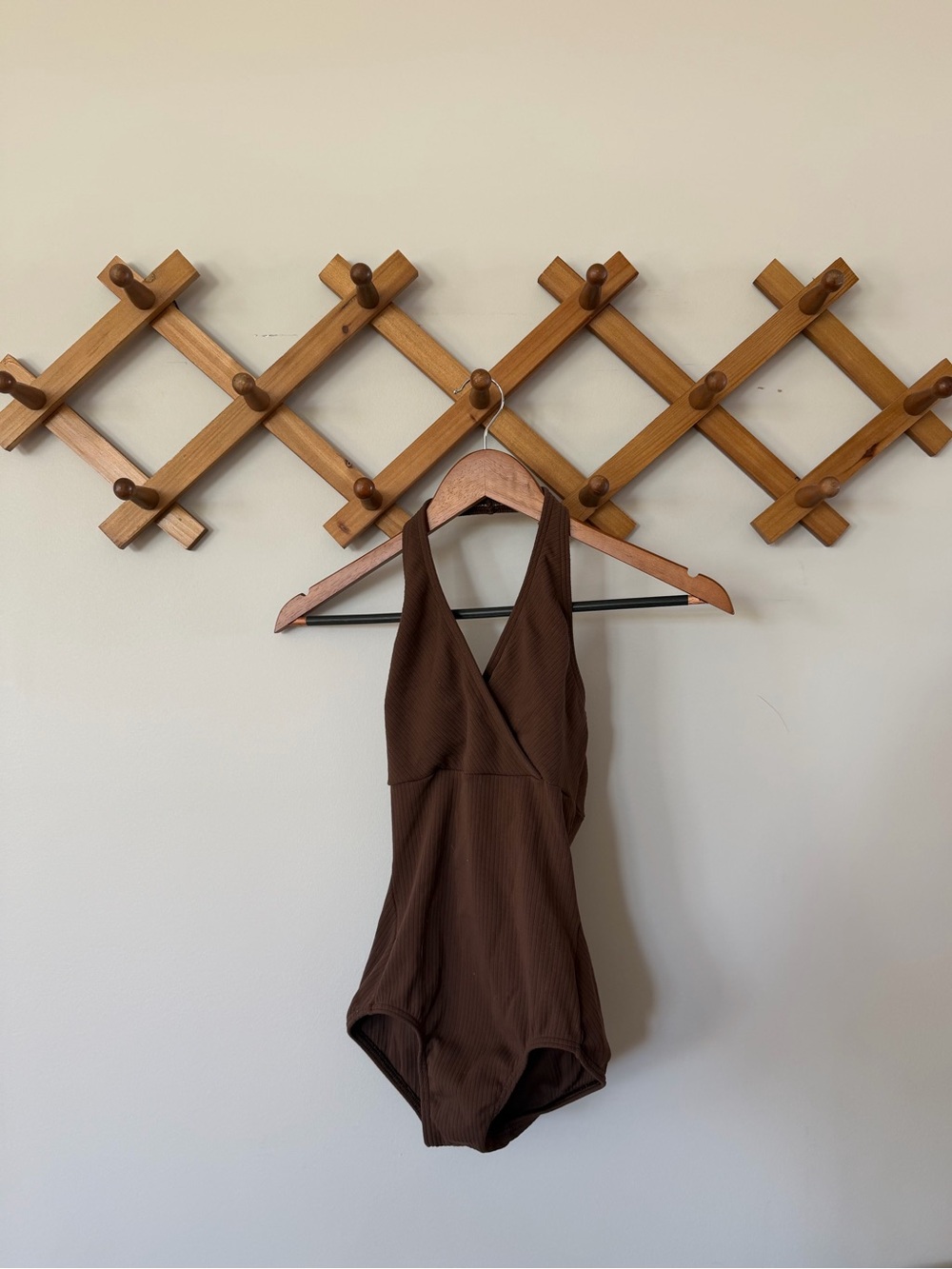 Chocolate Brown Halter Leotard - Small